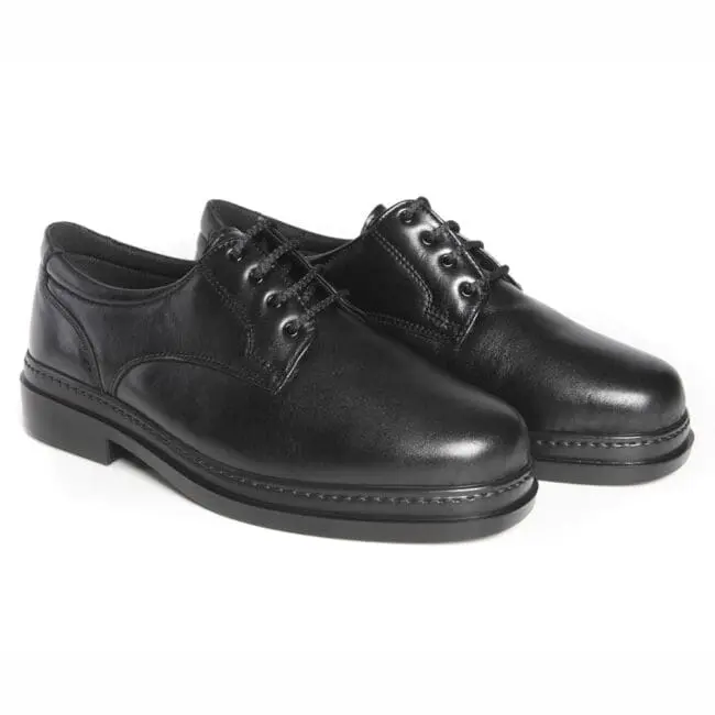 Pair of comfortable men's shoes, with special width, black, model 5054-H V2