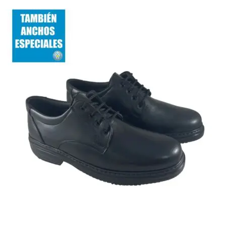 Pair of comfortable men's lace-up shoes, black, model 5054 Clink V2