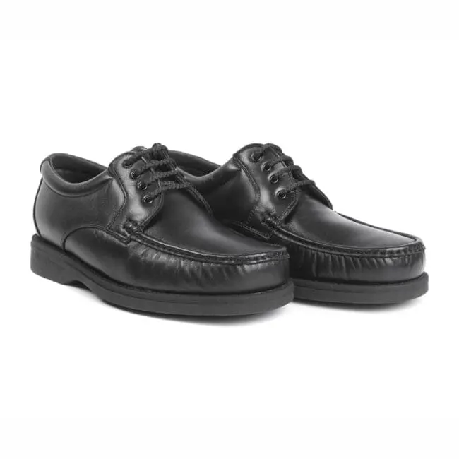 Paire de chaussures confortables pour hommes, avec lacets, noires, modèle 5605