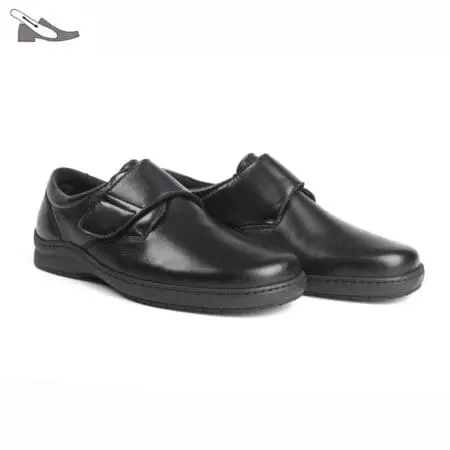 Par de zapatos diabéticos para hombre con velcro, en negro, modelo 7201-H V2