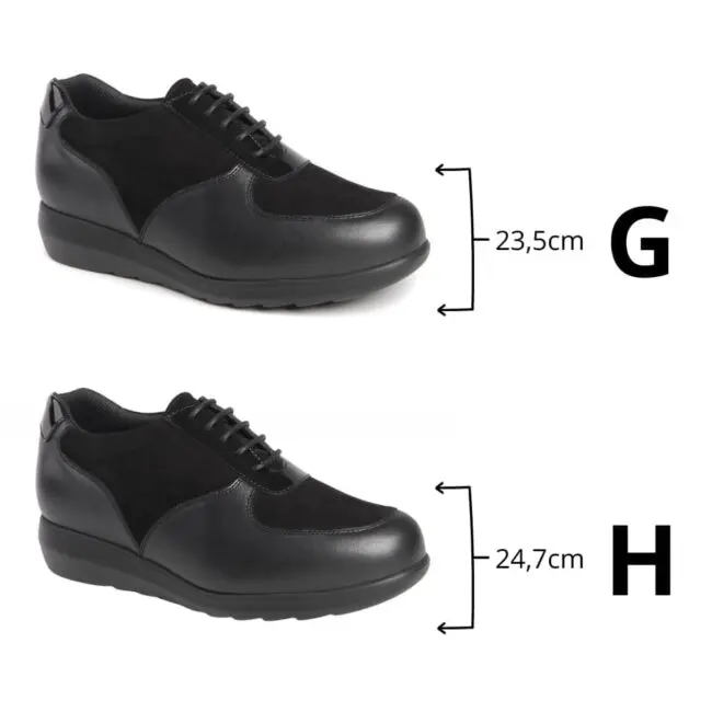 Women's sneakers with two special widths, H and G V2