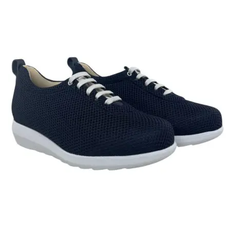 Comfortable sneakers for women with laces, navy blue colour, model 8179-G V2