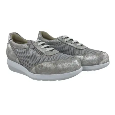 Women's confortable sneakers with grid, graphite colour, model 8268-G V2