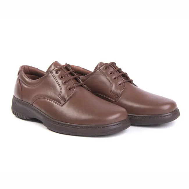 Men's comfortable shoes with laces, brown colour, model 5975