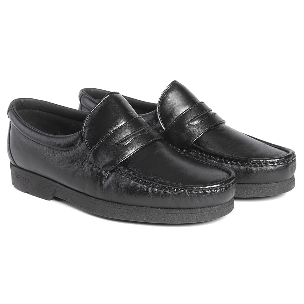 Comfortable men's shoes with band, colour black, model 4740-B94 V2