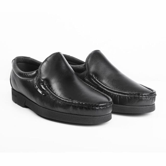 Chaussures confortables de type mocassin, noires, modèle 4746 V2