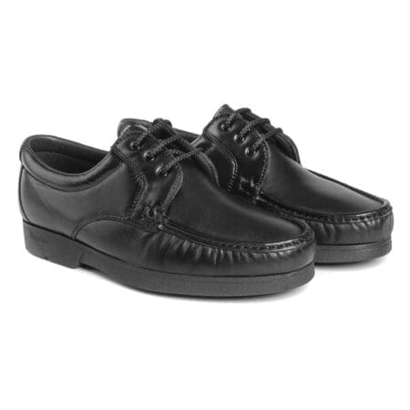 Pair of comfortable men's lace-up shoes, black, model 4783 V2