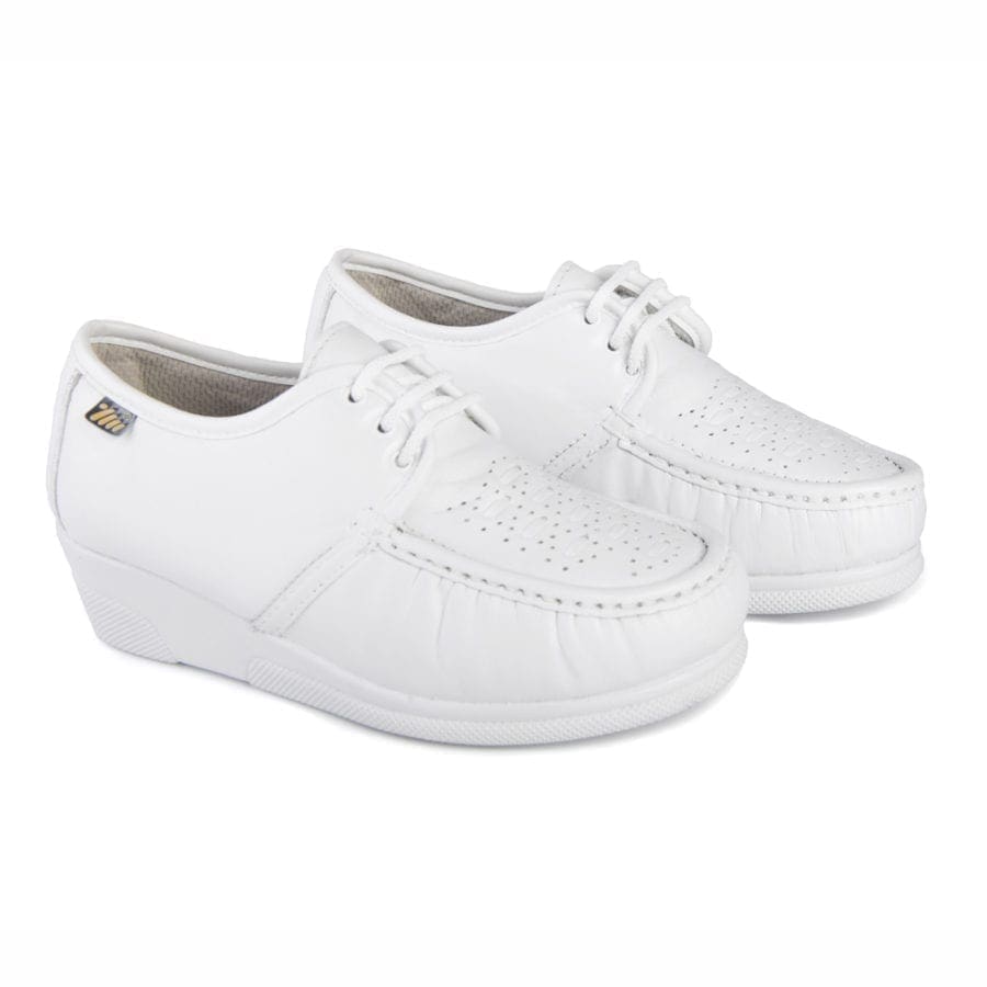Pair of comfortable women's lace-up shoes, white, model 5165-P59 V2