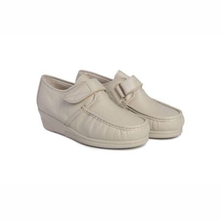 Pair of comfortable women's shoes with velcro fastening, silk colour, model 5182 V2