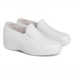 Pair of comfortable women's shoes with elastic fitting in the throat in white colour, model 5487 V2