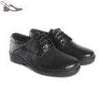 Pair of comfortable men's lace-up shoes, black, model 6789-H V2