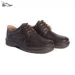 Pair of comfortable men's lace-up shoes, brown, model 7630-H V2