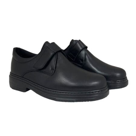 Chaussures confortables pour hommes, avec fermeture velcro, en noir, modèle 5479-H Clink