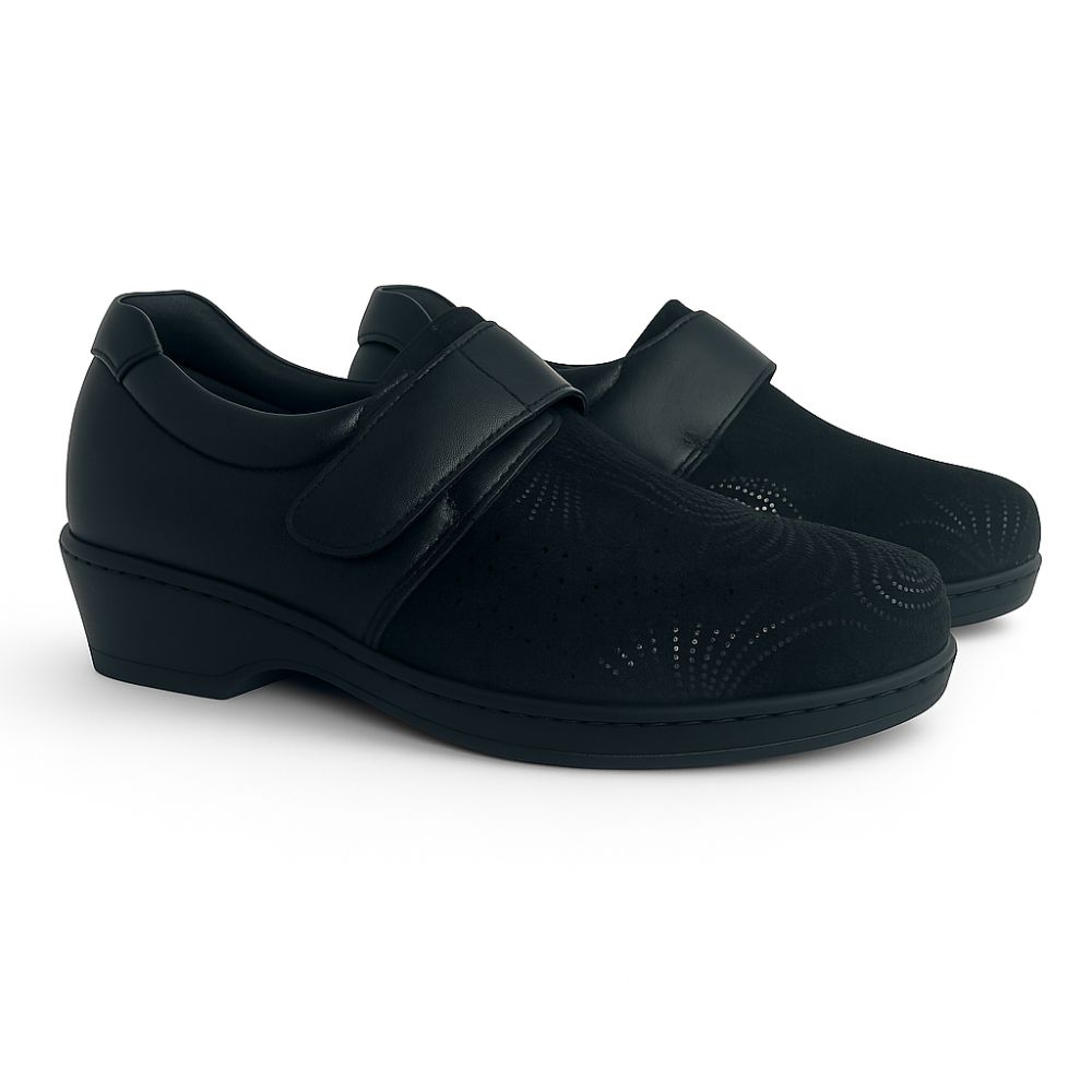 Zapatos mujer para pies delicados, Ancho especial XXL y velcro, modelo 7334, marca Pinoso's