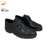 Pair of men's shoes with extra wide last, in black colour, with removable insole and very light, model 5479-H V2