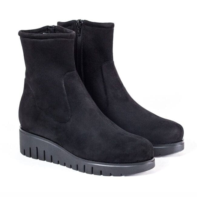 Bottines confortables pour femmes, couleur noire, avec fermeture éclair, modèle 8114 V2
