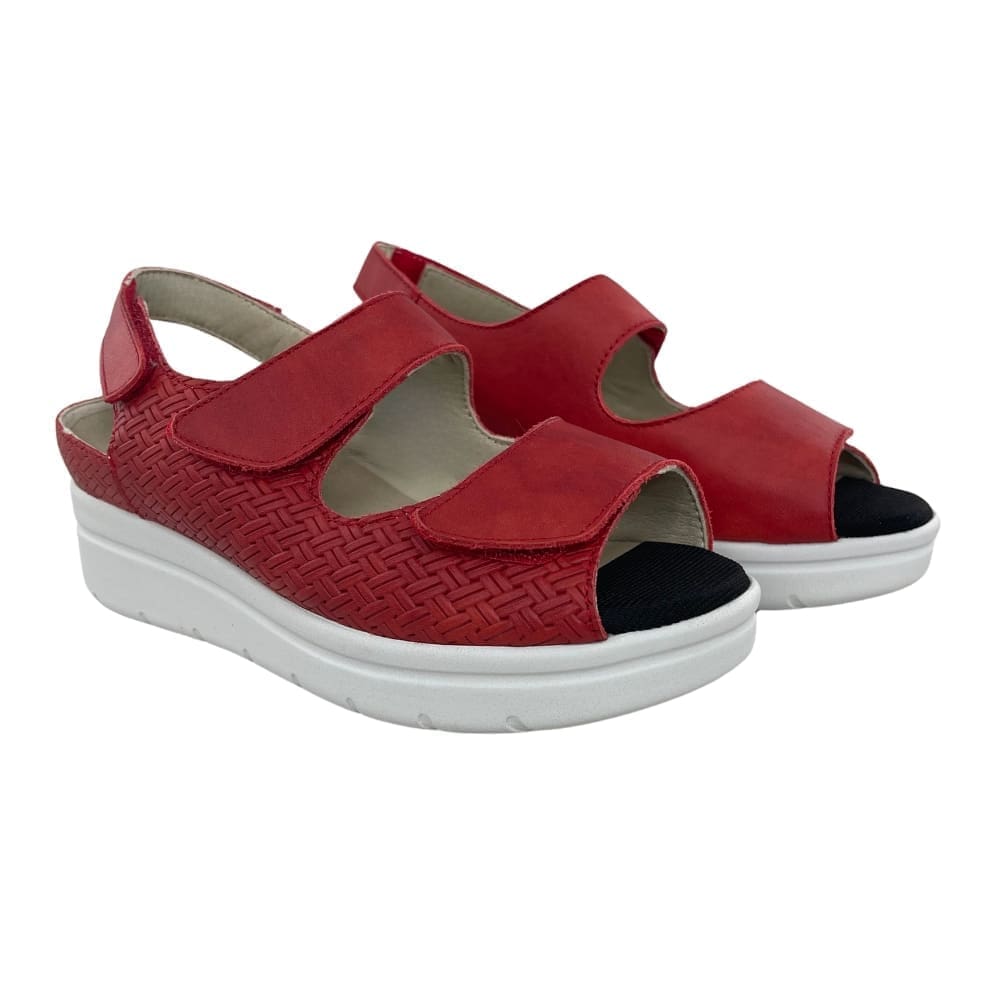 Par de sandalias de verano cómodas, en color rojo, modelo 8192 V2