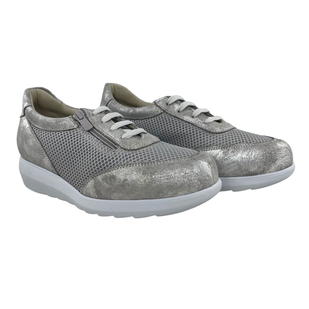 Women's confortable sneakers with grid, graphite colour, model 8268-G V2