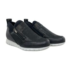 Black high top sneaker with zip closure Sneaker 7496