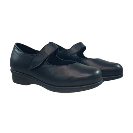 Merceditas cómodas mujer negro piel cordero - zapato cómodo con cierre velcro y plantilla viscoelástica modelo 8419 marca Pinosos
